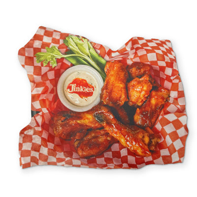 A Basket of Wings You Can Clean Your Glasses With