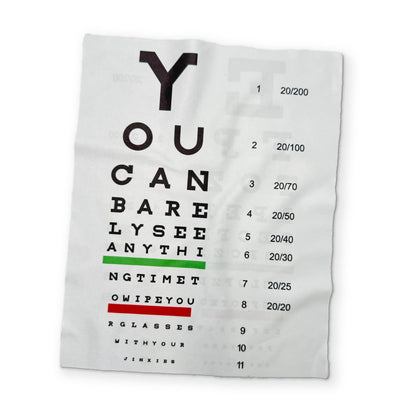 AN EYE CHART YOU CAN CLEAN YOUR GLASSES WITH