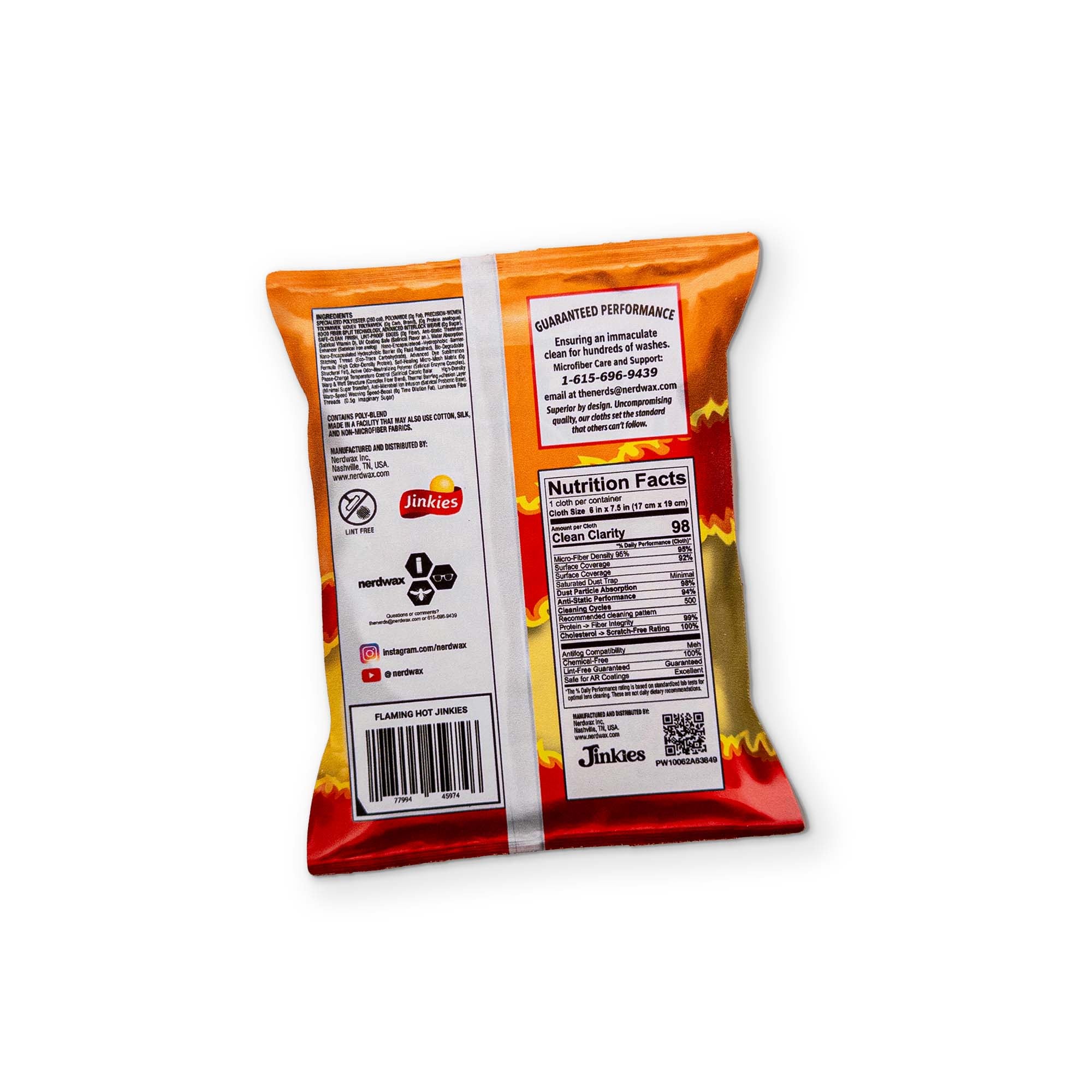 A Bag of Flaming Hot Jinkies You Can Clean Your Glasses With