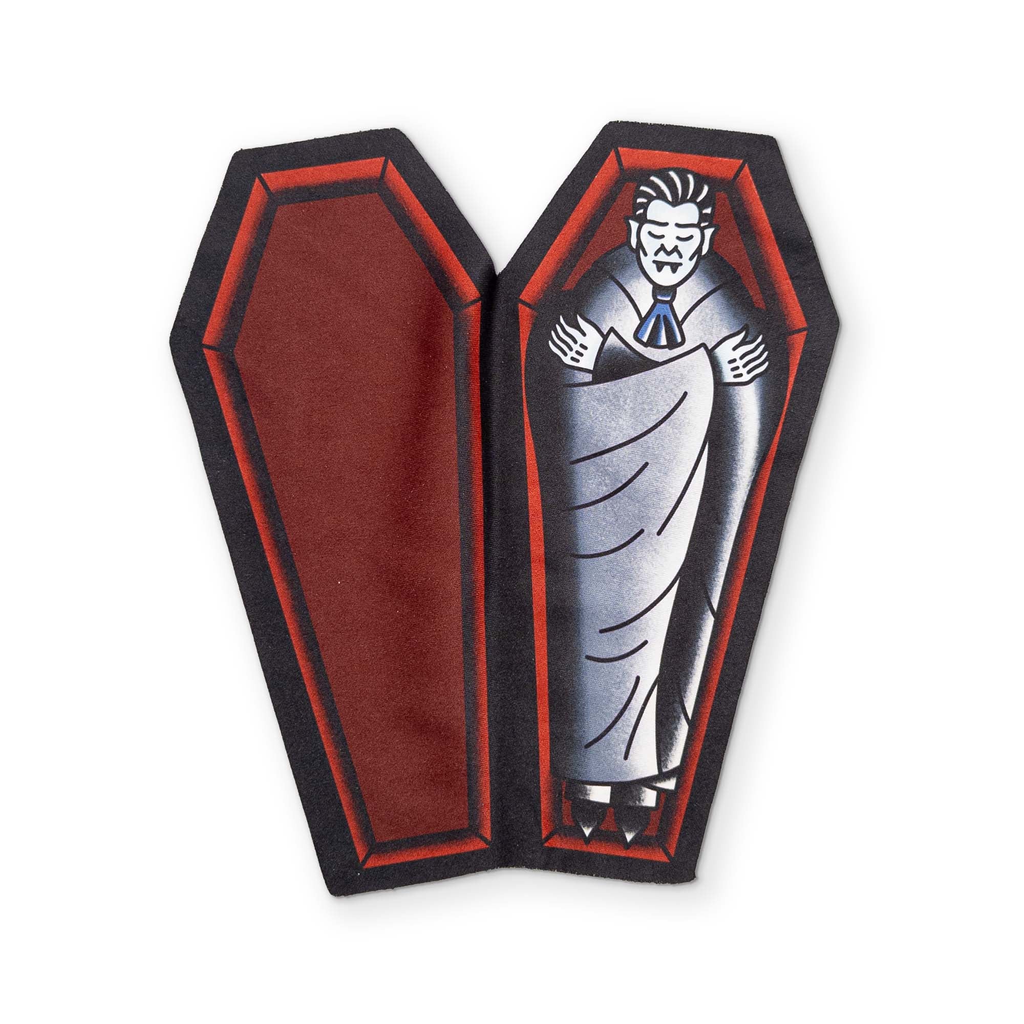 A DRACULA COFFIN YOU CAN CLEAN YOUR GLASSES WITH