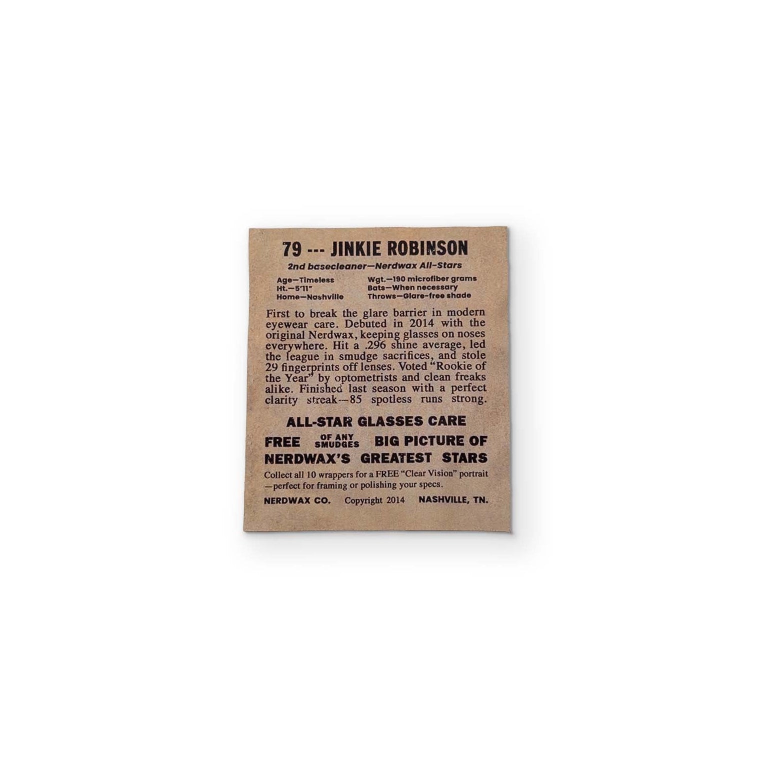 Microfiber Cloth That Looks Like a Jackie Robinson Baseball Card
