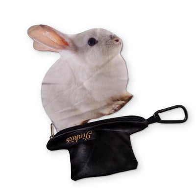 A TOP HAT POUCH WITH RABBIT CLEANING CLOTH INSIDE