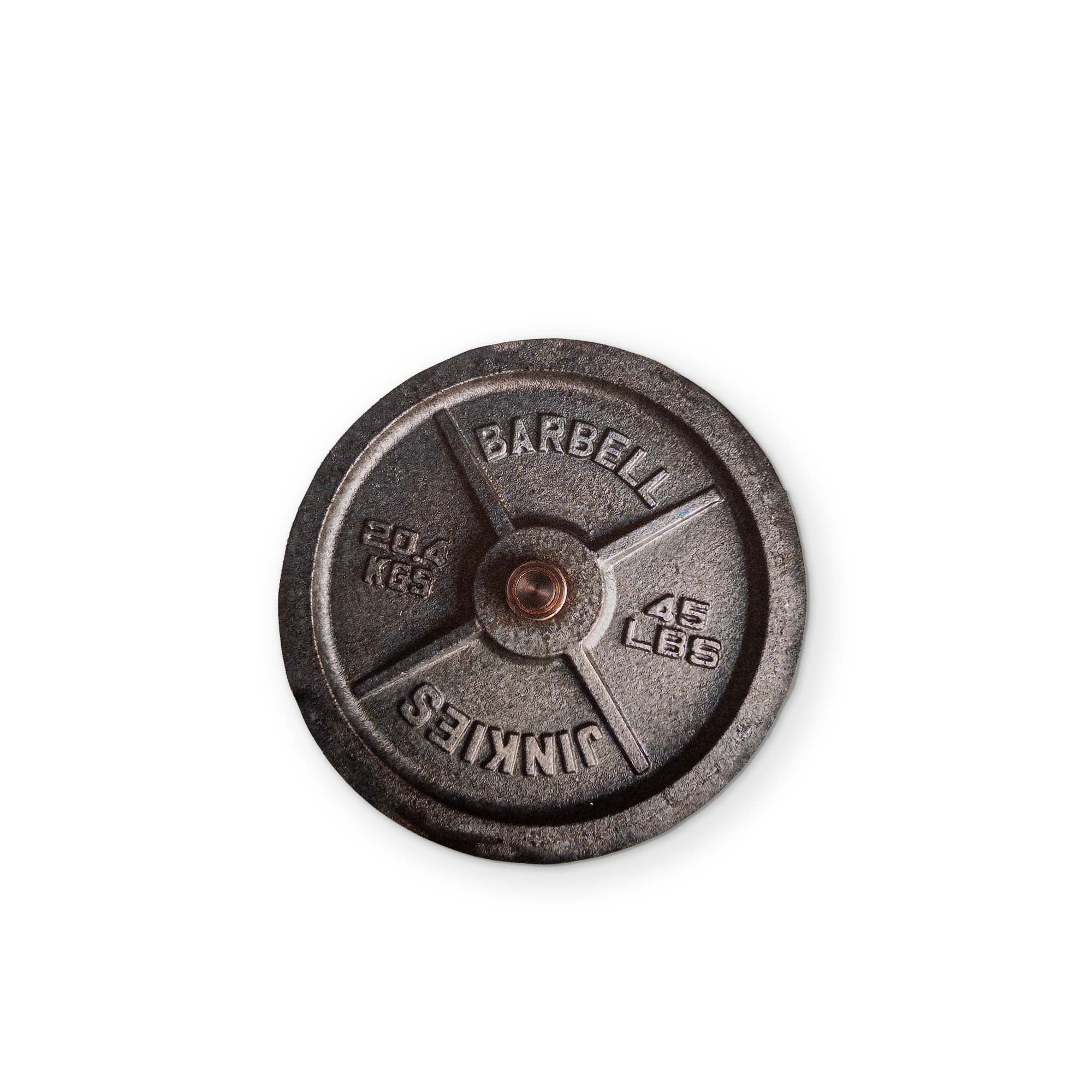 A 45LB WEIGHT PLATE YOU CAN CLEAN YOUR GLASSES WITH