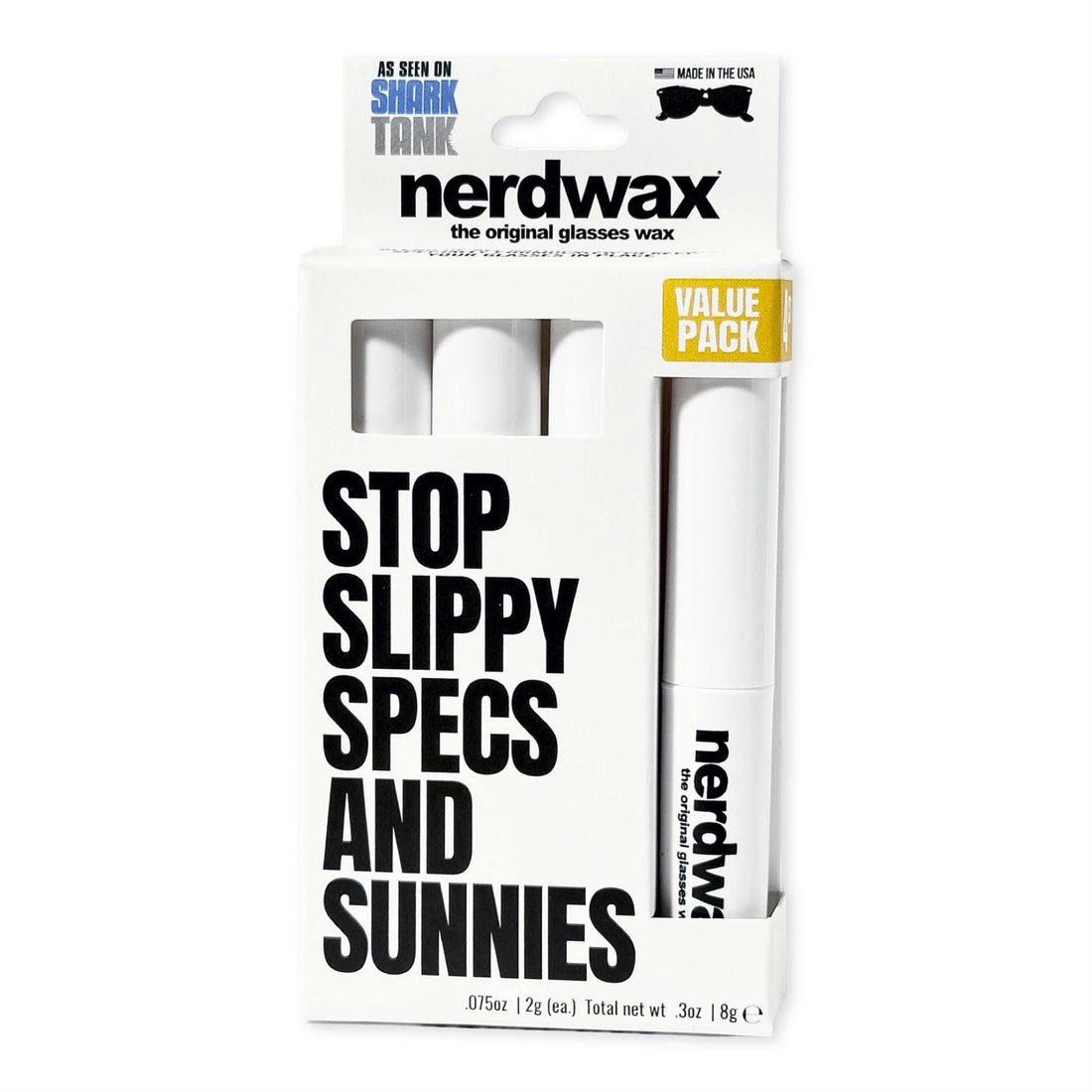 Nerdwax Glasses Wax - Single | Stop Sliding Glasses | Anti-Slip Eyewear  Retainer | As Seen on Shark Tank