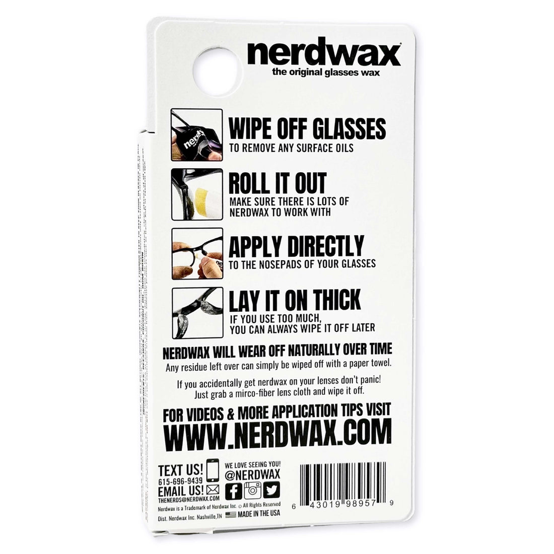 NERDWAX APPLICATION TIPS 