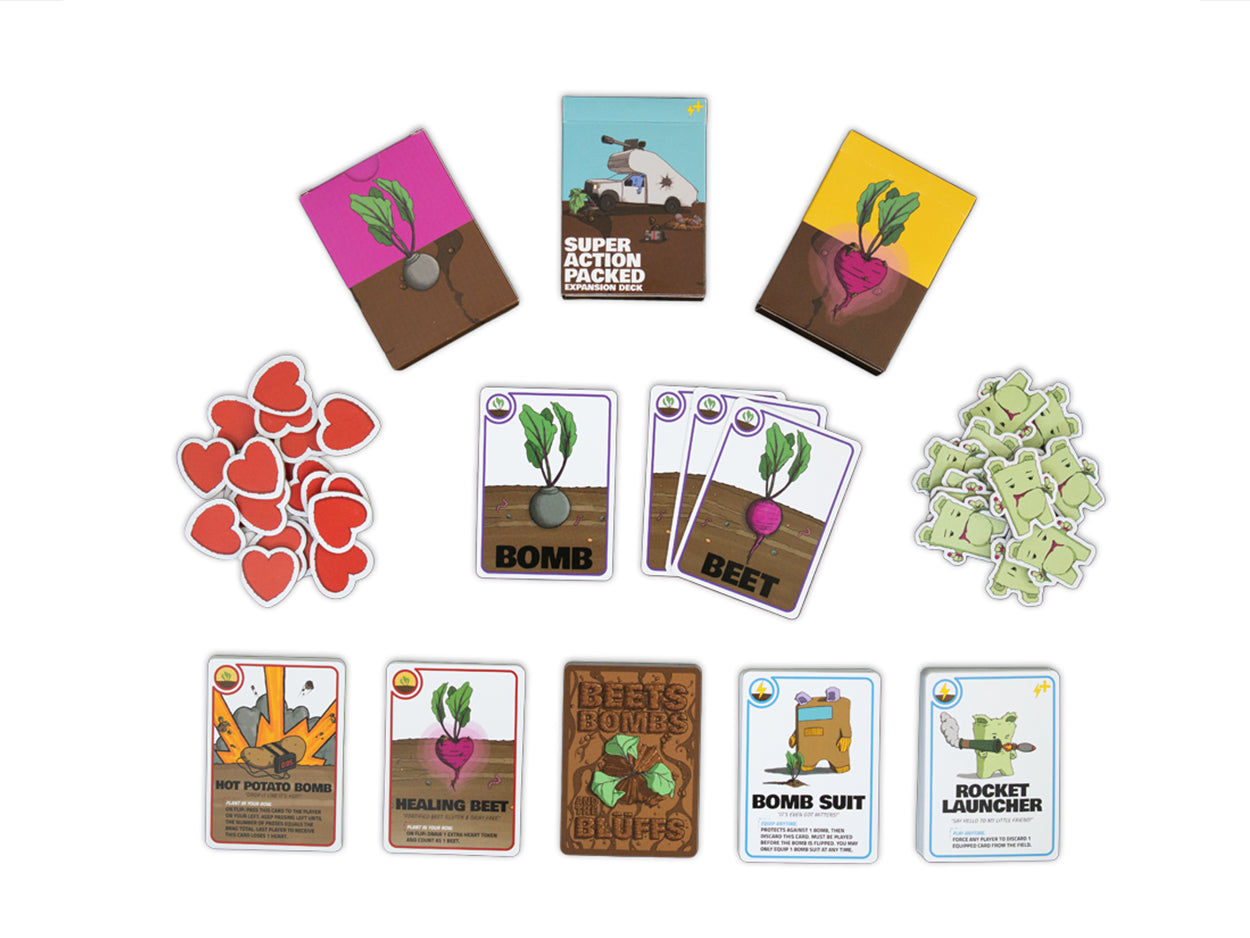 Beets Bombs and the Blüffs - Base Game + Super Action Packed Expansion Pack