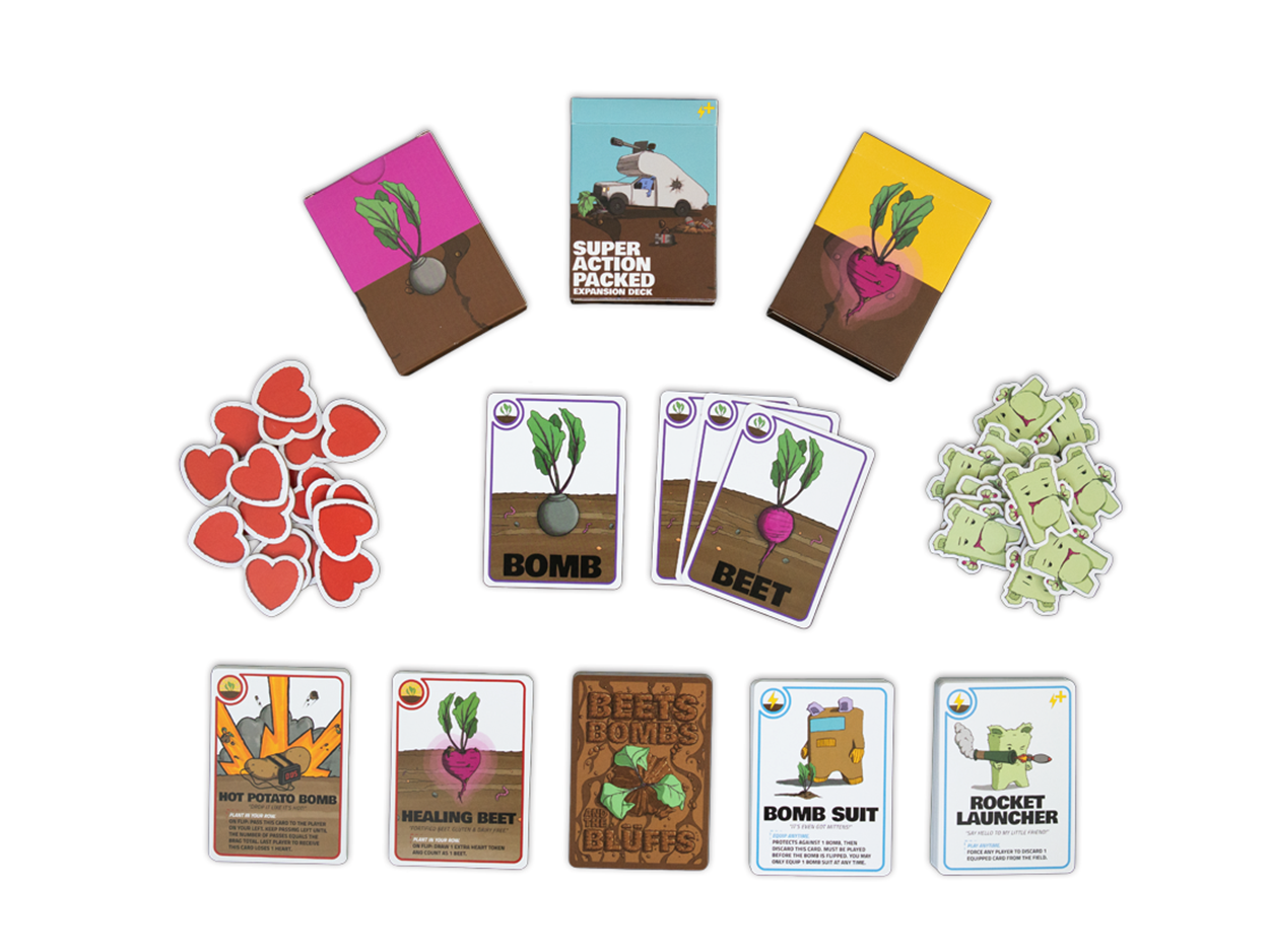 Beets Bombs and the Blüffs - Base Game + Super Action Packed Expansion Pack
